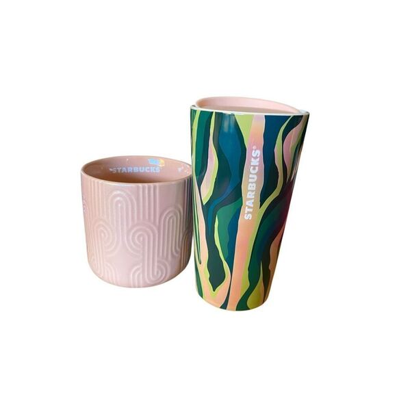 Starbucks lot of  2 spring 2024, ceramic mug, and Tumbler 12/14 ounce  - Picture 2 of 9